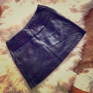 90s Vintage Leather Skirt-Guess